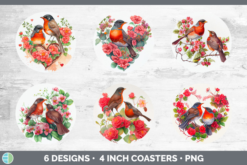 valentines-robin-round-coaster-sublimation-designs-bundle