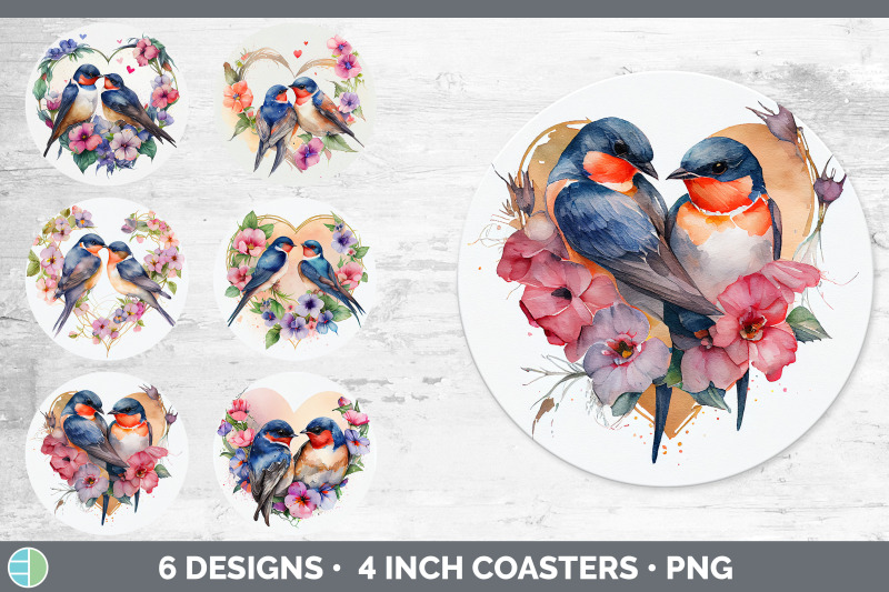 valentines-barn-swallow-round-coaster-sublimation-designs-bundle