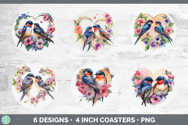 valentines-barn-swallow-round-coaster-sublimation-designs-bundle