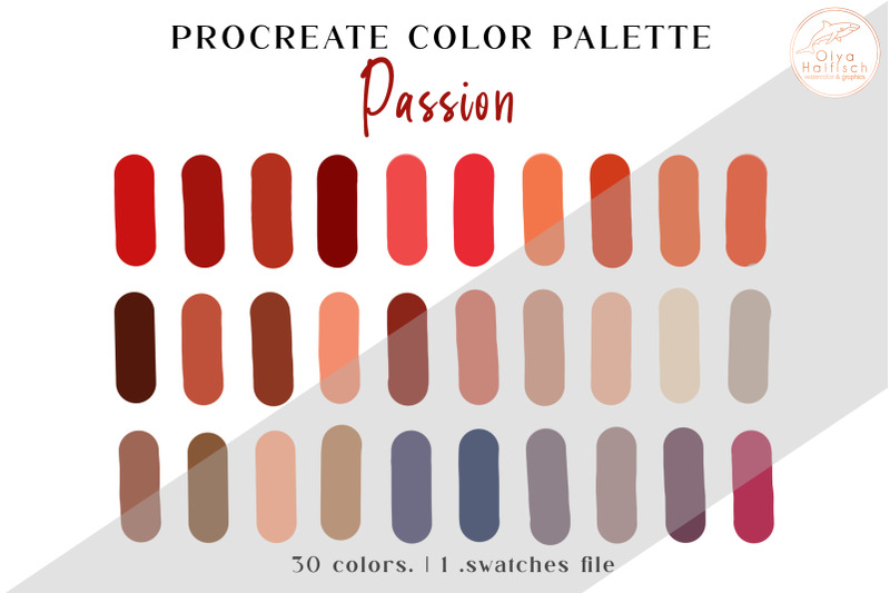 red-procreate-color-palette-valentine-procreate-color-swatches