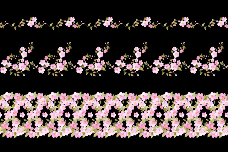pink-flower-borders-wreaths-and-frames