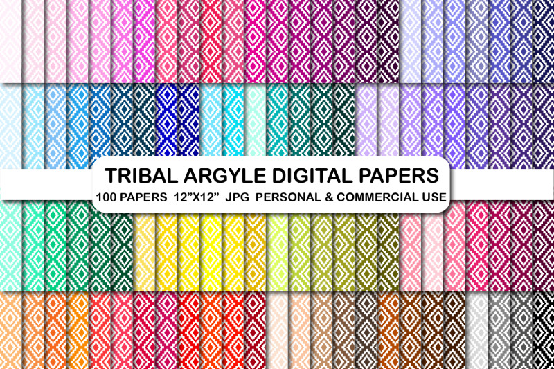 tribal-argyle-digital-papers-argyle-backgrounds-pattern