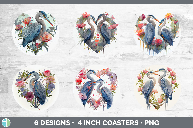 valentines-blue-heron-round-coaster-sublimation-designs-bundle