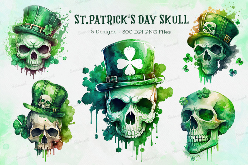 st-patrick-039-s-day-skull-cliparts-bundle