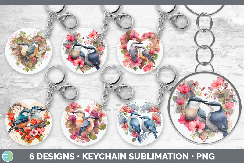 valentines-nuthatch-keychain-bundle-keyring-sublimation-designs