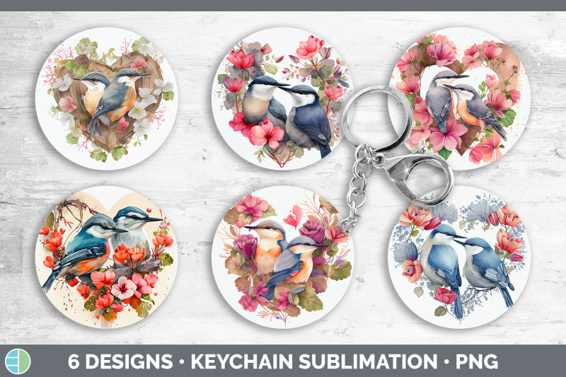 valentines-nuthatch-keychain-bundle-keyring-sublimation-designs