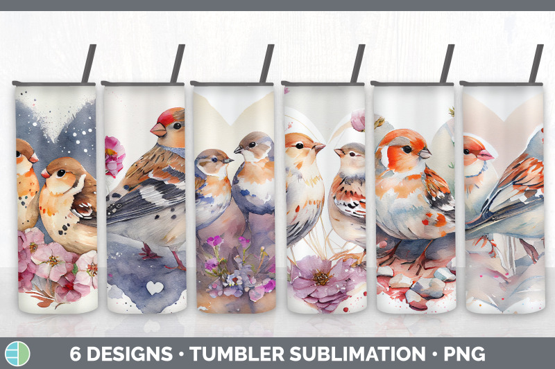 valentines-snow-bunting-bird-tumbler-sublimation-bundle