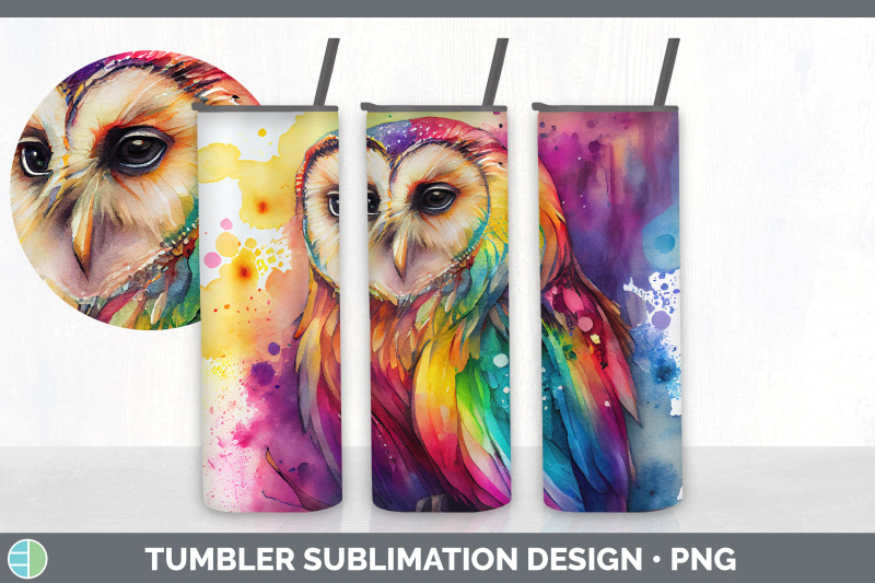 rainbow-owl-tumbler-sublimation-bundle