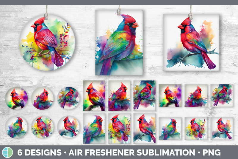 rainbow-cardinal-air-freshener-sublimation-designs-bundle