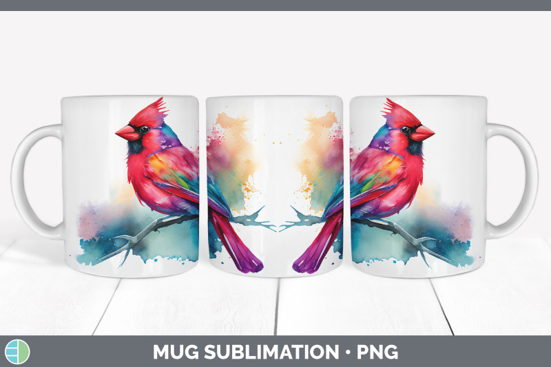 rainbow-cardinal-mug-sublimation-coffee-cup-background-png