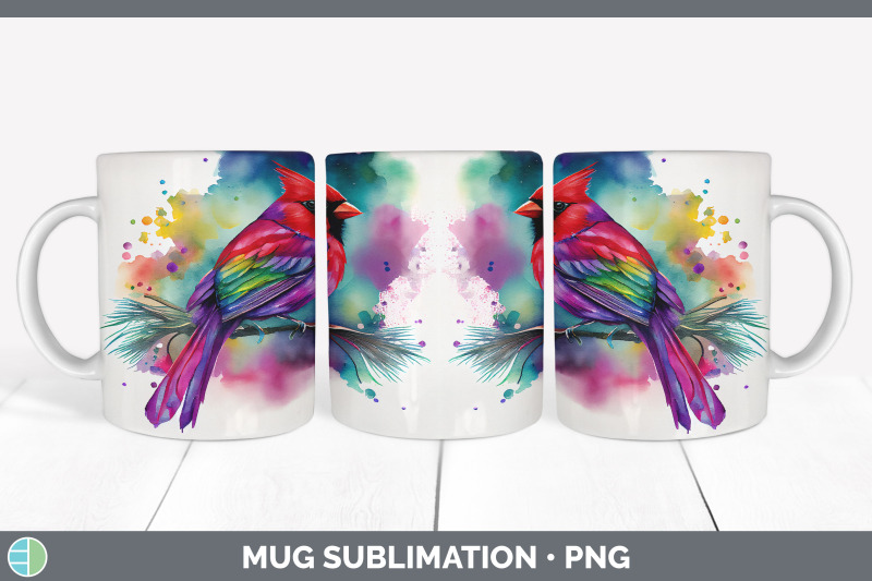 rainbow-cardinal-mug-sublimation-coffee-cup-background-png