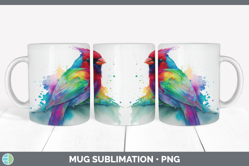 rainbow-cardinal-mug-sublimation-coffee-cup-background-png