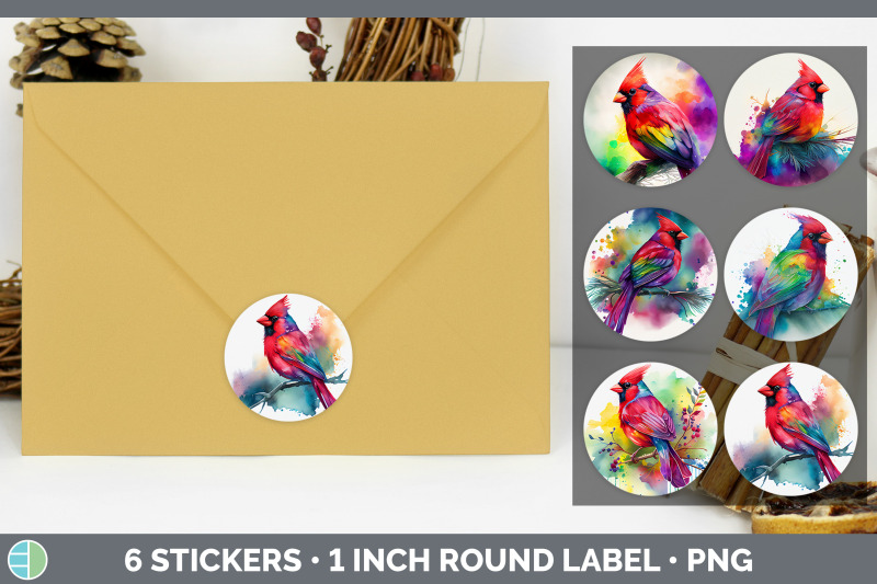 rainbow-cardinal-stickers-sticker-1in-round-labels-png-designs