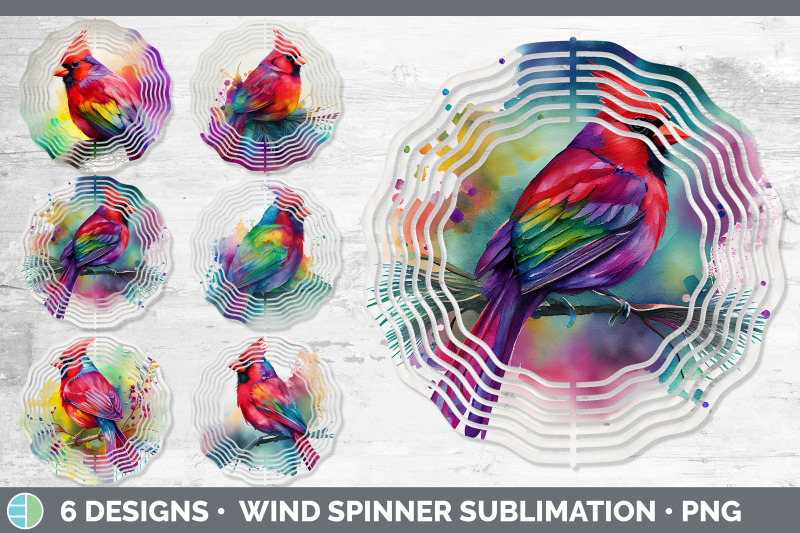 rainbow-cardinal-wind-spinner-sublimation-designs-bundle