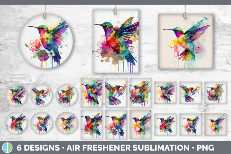 rainbow-hummingbird-air-freshener-sublimation-designs-bundle