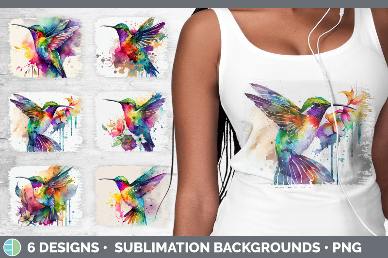 rainbow-hummingbird-distressed-sublimation-background-panel