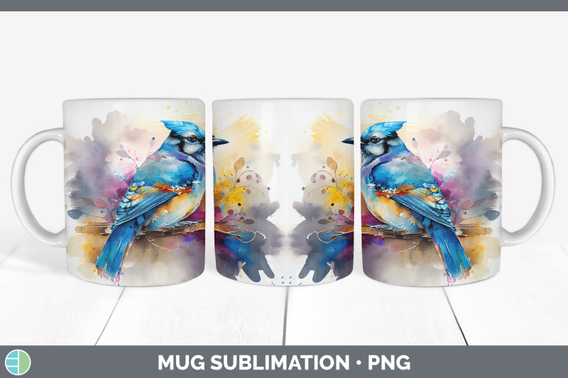 rainbow-blue-jay-mug-sublimation-coffee-cup-background-png