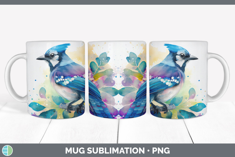 rainbow-blue-jay-mug-sublimation-coffee-cup-background-png