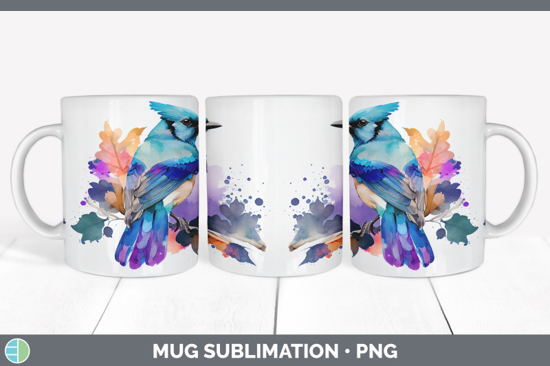 rainbow-blue-jay-mug-sublimation-coffee-cup-background-png