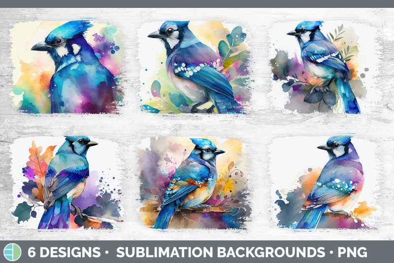 rainbow-blue-jay-distressed-sublimation-background-panel