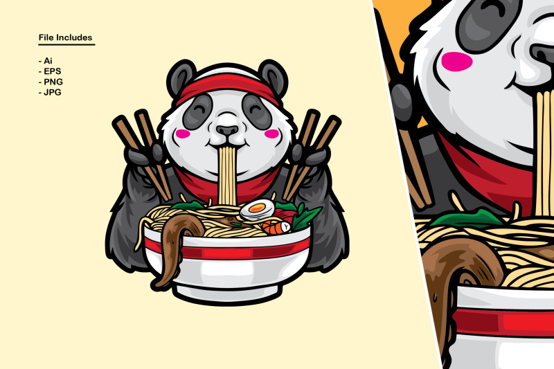 panda-eating-noodles-illustration