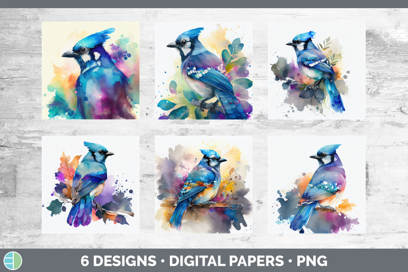 rainbow-blue-jay-backgrounds-digital-scrapbook-papers