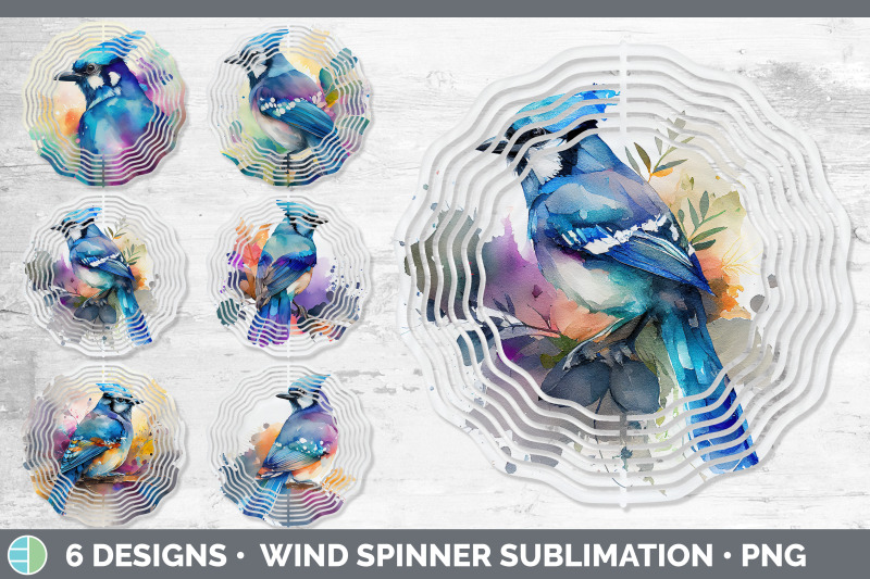 rainbow-blue-jay-wind-spinner-sublimation-designs-bundle