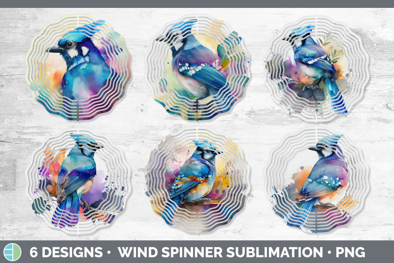 rainbow-blue-jay-wind-spinner-sublimation-designs-bundle