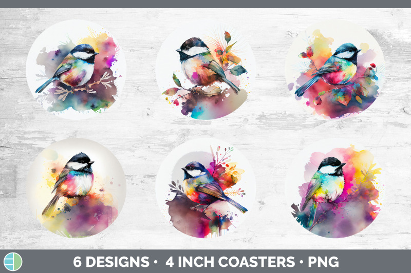 rainbow-chickadee-round-coaster-sublimation-designs-bundle