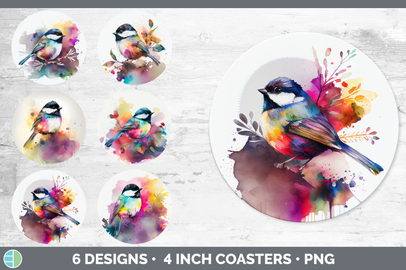 rainbow-chickadee-round-coaster-sublimation-designs-bundle