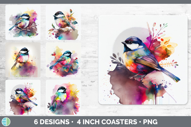 rainbow-chickadee-square-coaster-sublimation-designs-bundle