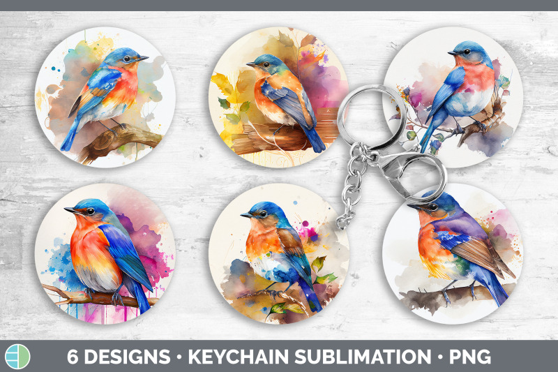 rainbow-bluebird-keychain-bundle-keyring-sublimation-designs