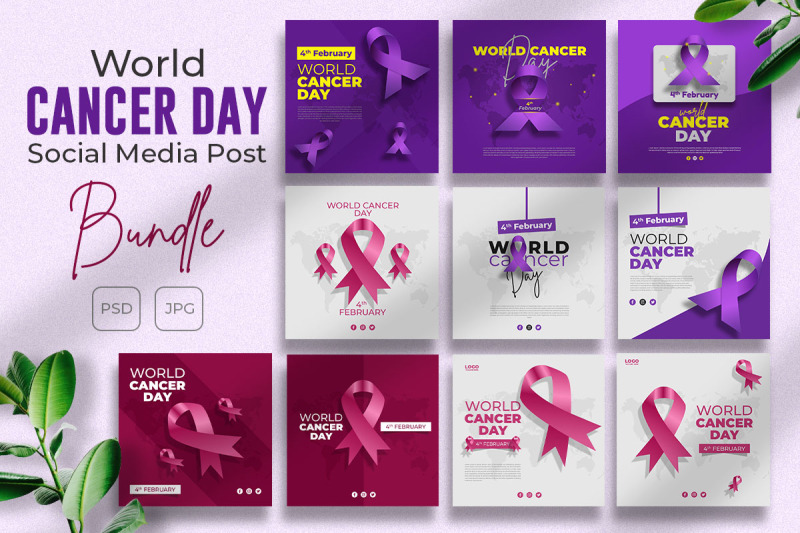 world-cancer-day-social-media-post-bundle