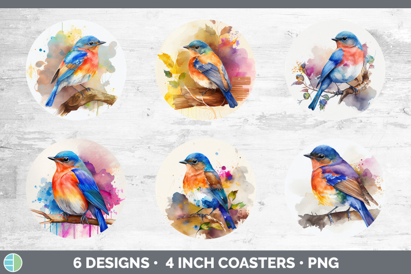 rainbow-bluebird-round-coaster-sublimation-designs-bundle