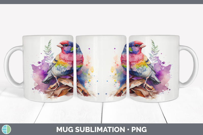 rainbow-finch-mug-sublimation-coffee-cup-background-png