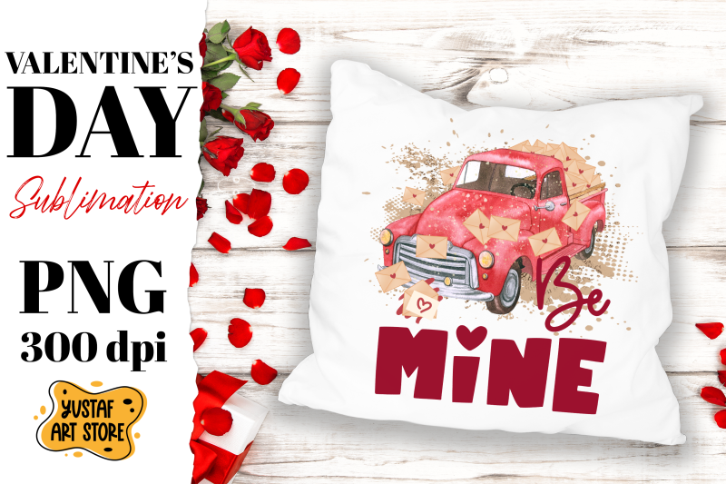 be-mine-valentine-039-s-day-red-truck-sublimation-design