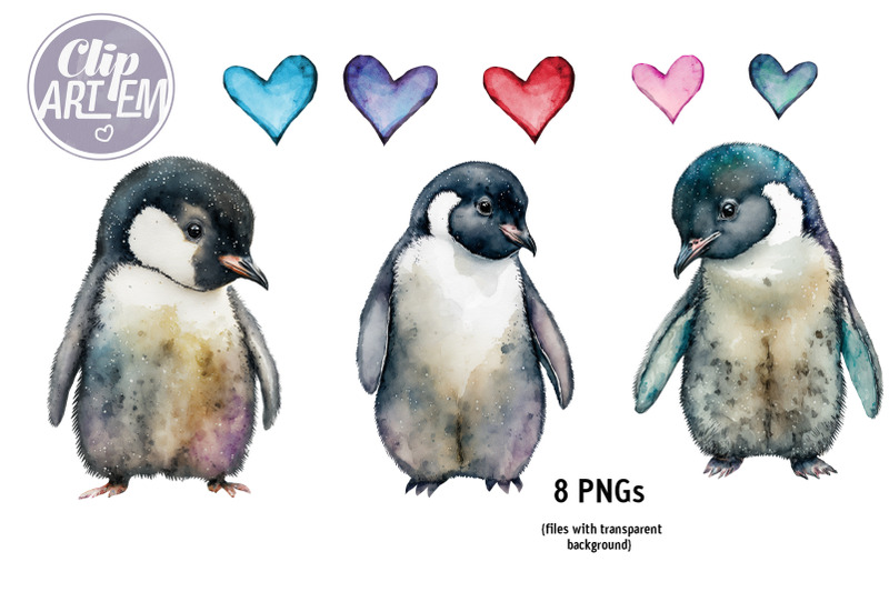 penguin-with-hearts-watercolor-clip-art-love-image-bundle