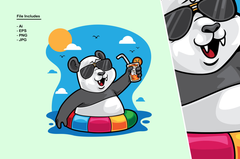 panda-summer-sea-illustration