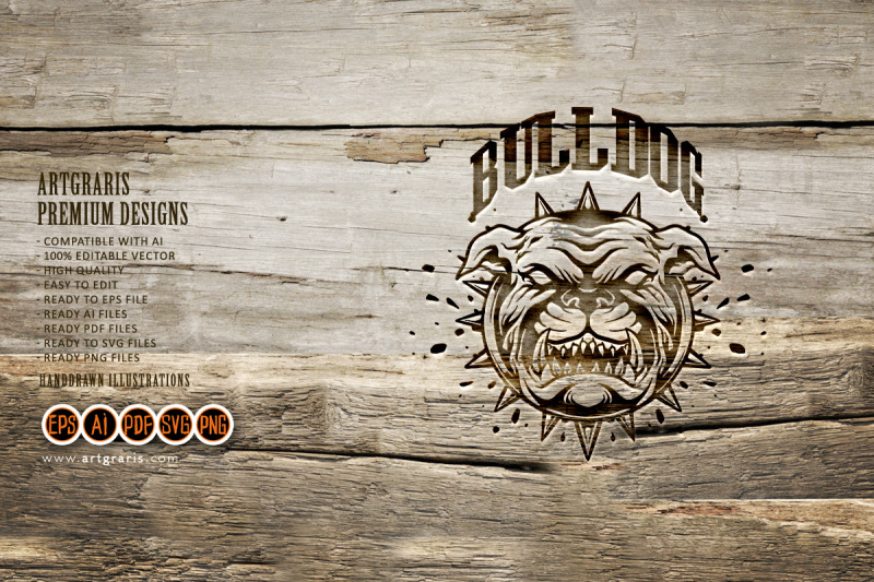 bulldog-head-lettering-word-classic-logo-silhouette