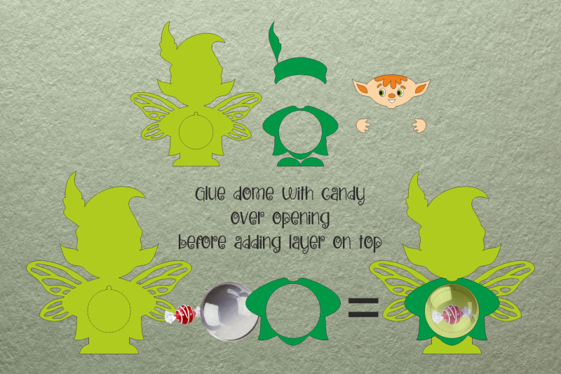 forest-elf-candy-dome-paper-craft-template