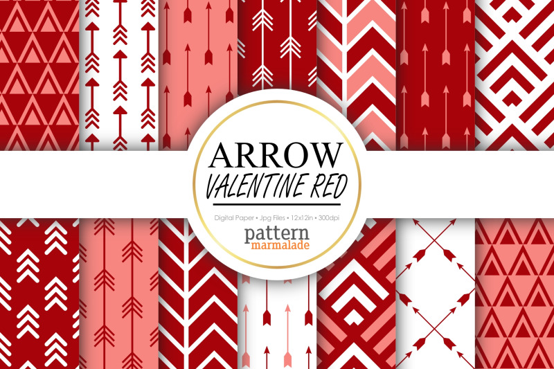arrow-valentine-red-digital-paper-bw001d