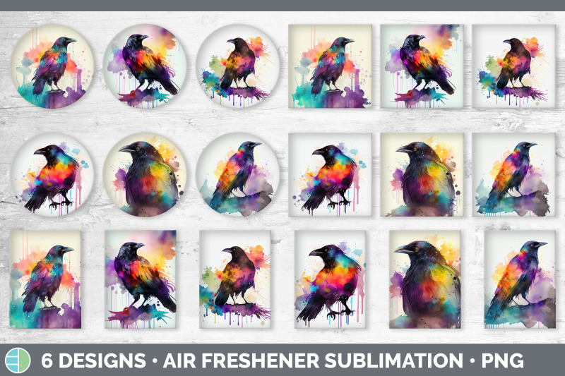 rainbow-crow-air-freshener-sublimation-designs-bundle