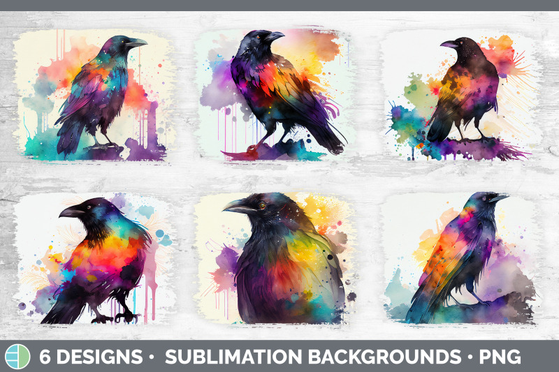 rainbow-crow-distressed-sublimation-background-panel