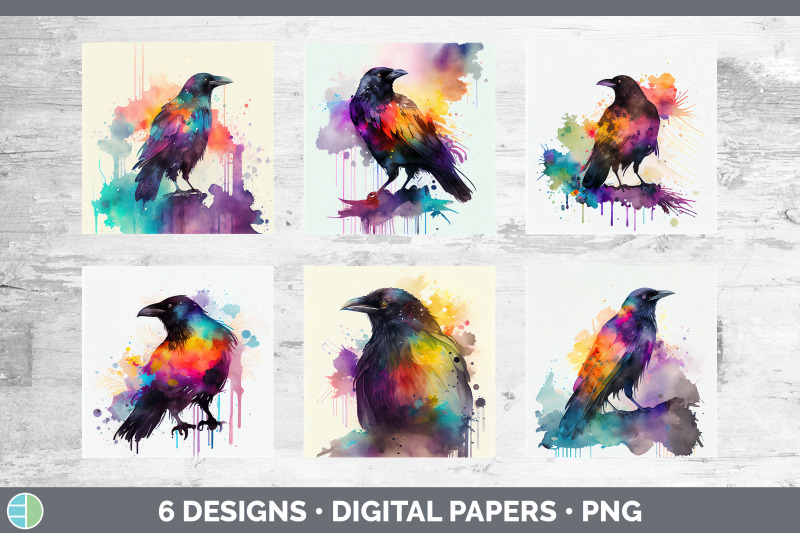 rainbow-crow-backgrounds-digital-scrapbook-papers