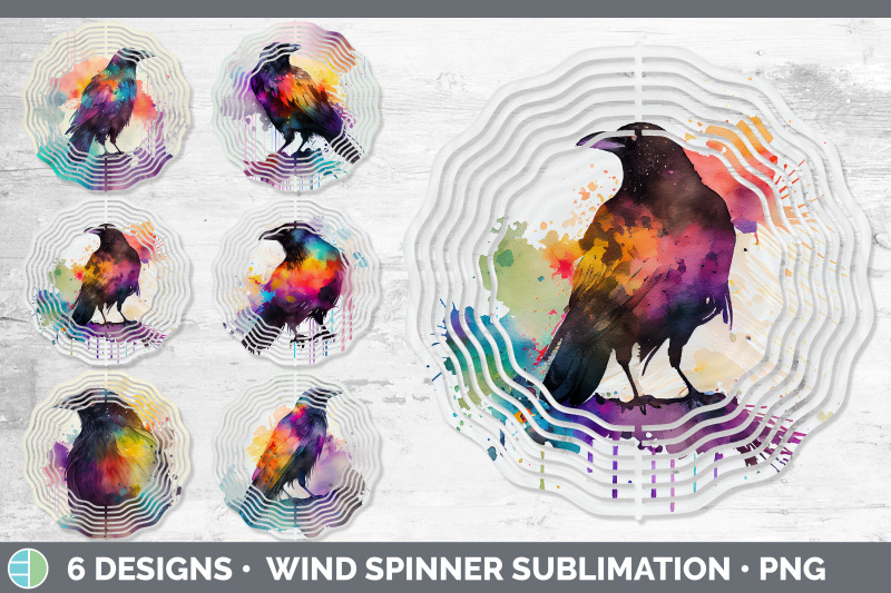 rainbow-crow-wind-spinner-sublimation-designs-bundle