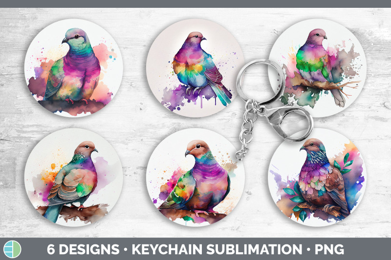 rainbow-dove-keychain-bundle-keyring-sublimation-designs