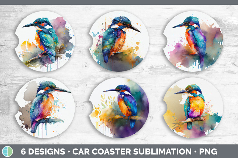 rainbow-kingfisher-car-coaster-sublimation-designs-bundle