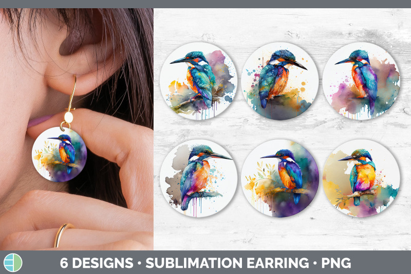 rainbow-kingfisher-round-earring-sublimation-designs-bundle