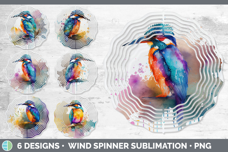 rainbow-kingfisher-wind-spinner-sublimation-designs-bundle