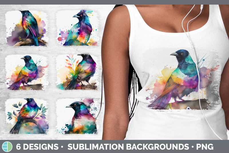 rainbow-magpie-distressed-sublimation-background-panel